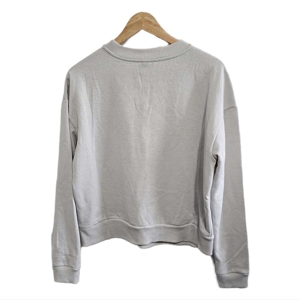 Sporty crew pullover sweatshirt cream stone color top size large nwt - Picture 5 of 6